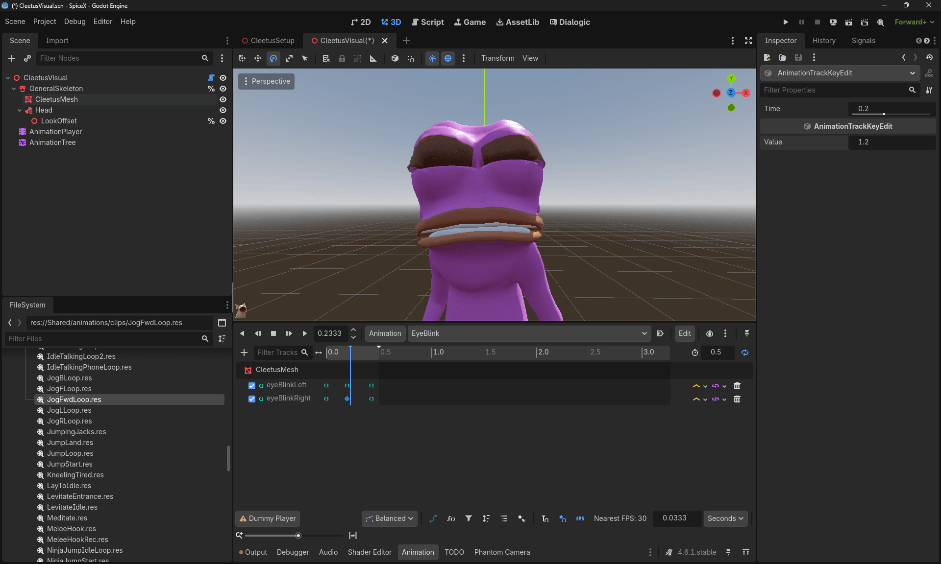 Cleetus lying in a spread-eagle pose with animation applied